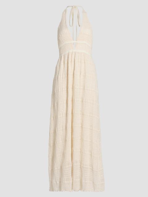RAMY BROOK Women's Hazel Halterneck Embellished Maxi Dress - Bone Chiffon