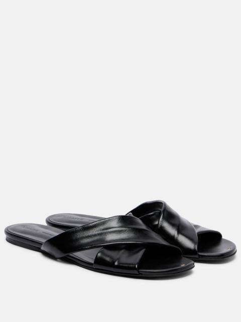 KHAITE Liria leather slides