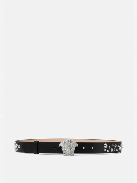 VERSACE Spiked La Medusa Leather Belt