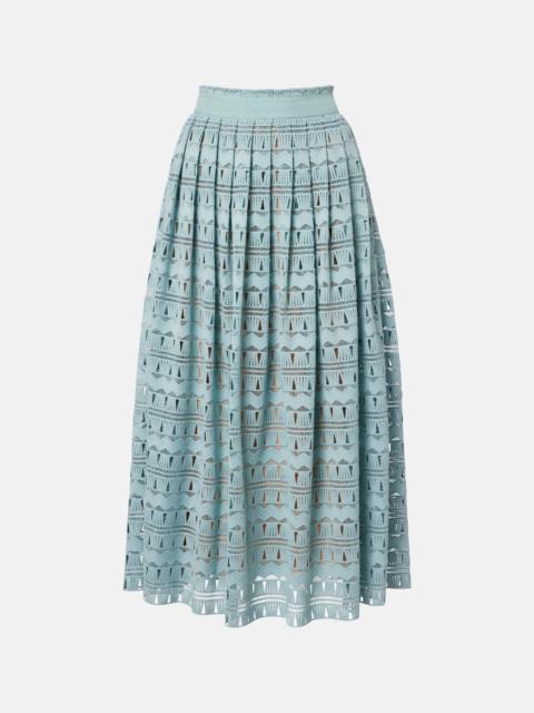 ELIE SAAB Knitted silk-blend maxi skirt