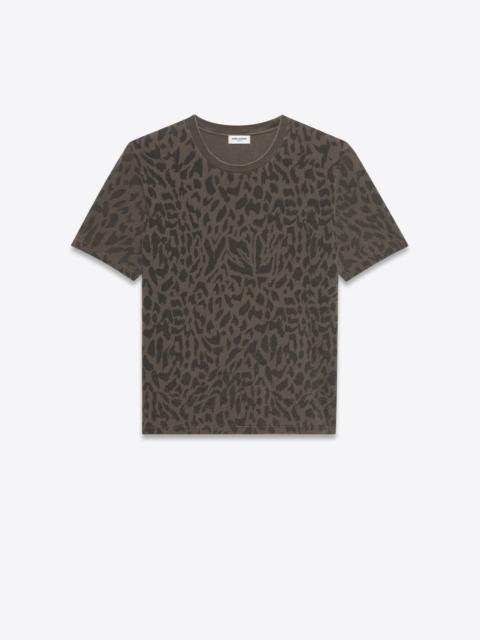 SAINT LAURENT ysl leopard-print t-shirt