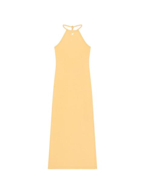 courrèges logo-embroidered halterneck dress