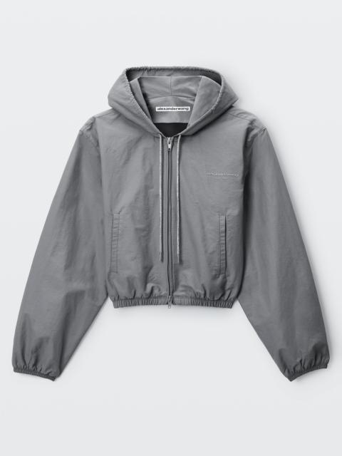 Alexander Wang CRYSTAL DRAWCORD SHRUNKEN HOODIE JACKET