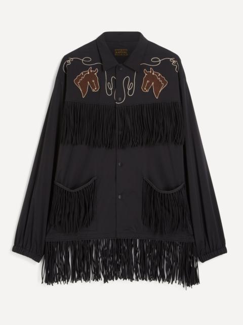 Kapital Stretch Nylon Fringed Coach Jacket