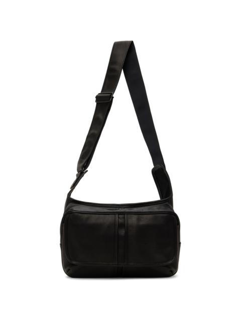 Yohji Yamamoto Black Oil Goat Skin Messenger Bag