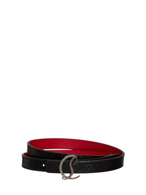 Happy Rui CL Logo - Belt - Patent calf leather - Black - Christian