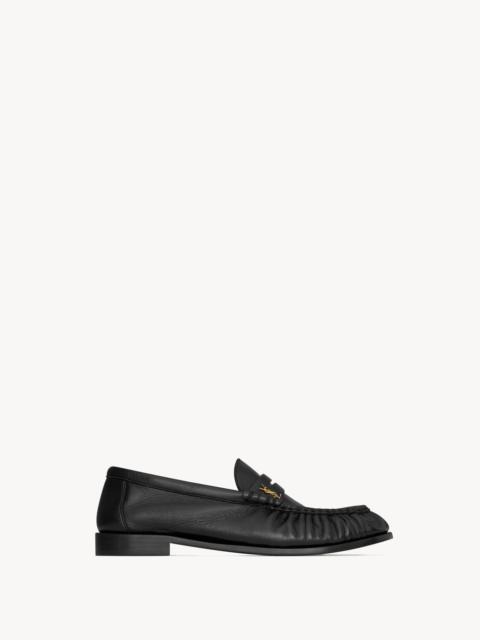 SAINT LAURENT le loafer penny slippers in shiny creased leather