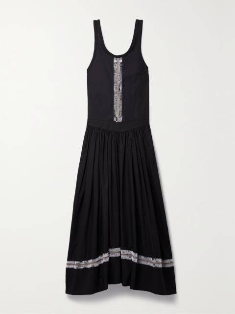 diotima Pocomania Crochet-trimmed Cotton-poplin Maxi Dress