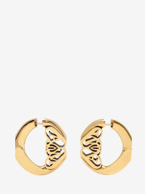Alexander McQueen Women's Seal Logo Earrings in Gold