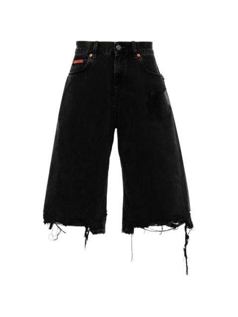 Blwaga tape-embellished denim shorts