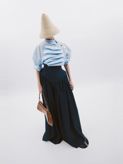 A.W.A.K.E. MODE BASQUE PLEATED TROUSERS NAVY