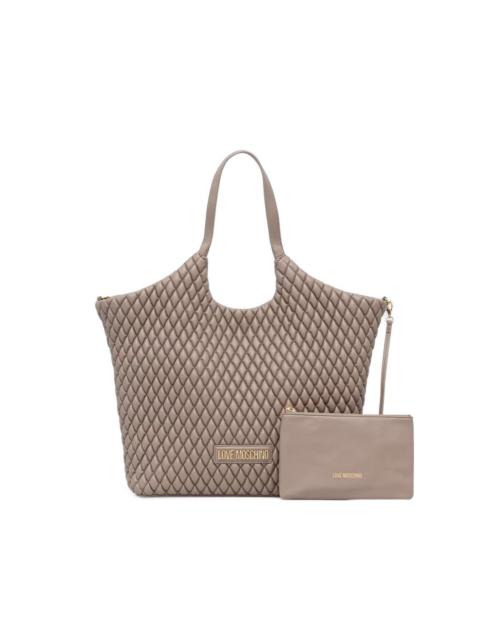 Moschino quilted logo-plaque tote bag