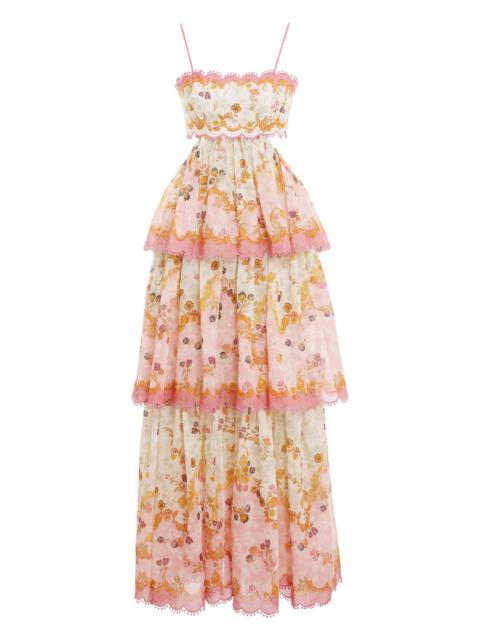 Zimmermann LAUREL FRILL MIDI DRESS