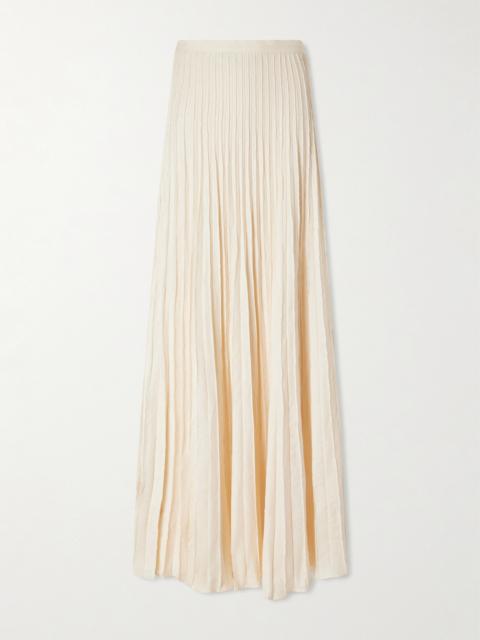 ANDRES OTALORA Saana Pleated Linen Maxi Skirt