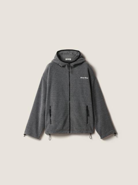 Miu Miu Fleece zippered hoodie jacket