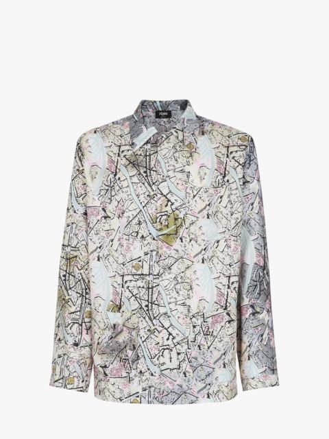 FENDI Gray silk shirt