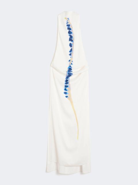 Sportmax ZEBRA Long viscose dress - WHITE
