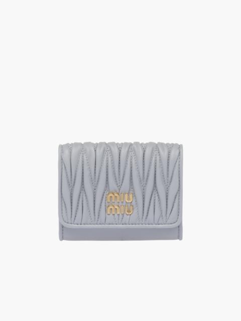Miu Miu Matelassé nappa leather card holder