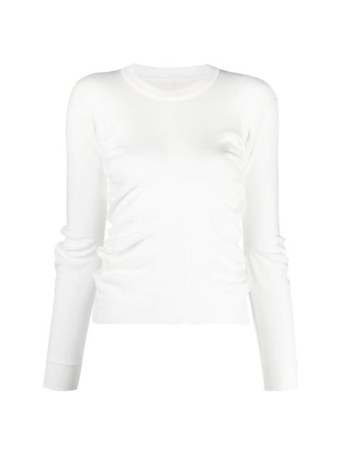 ruched round neck jumper