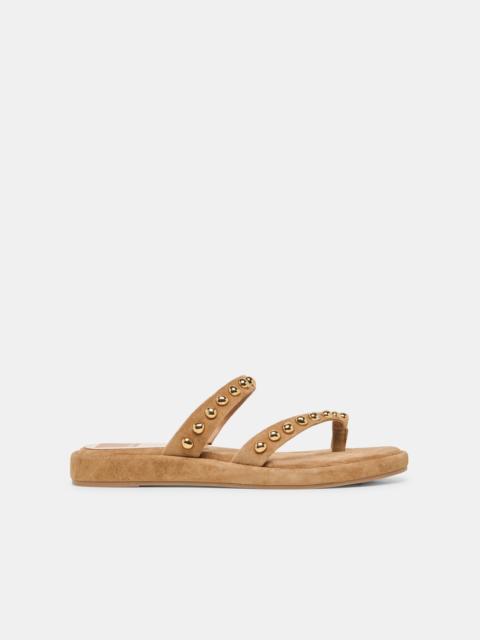 dolce vita AMARY STUD SANDALS LT BROWN SUEDE