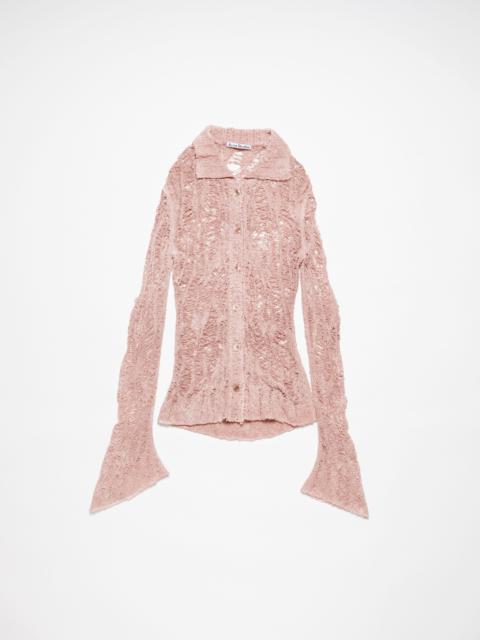 Loose knit cardigan - Pastel pink