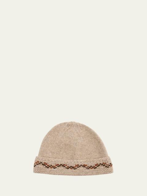Loro Piana Carezza Embroidered Cashmere Beanie