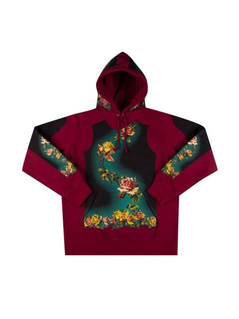 Supreme x Jean Paul Gaultier Floral Print Hooded Sweatshirt 'Cardinal'