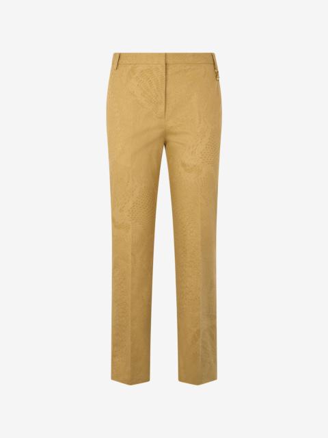 Roberto Cavalli Solid-Color Python-Print Pants