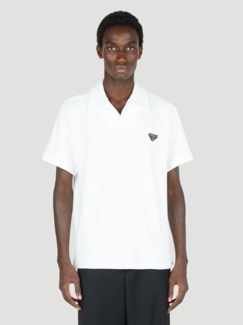 Prada Terry-Cloth Logo Patch Polo Shirt