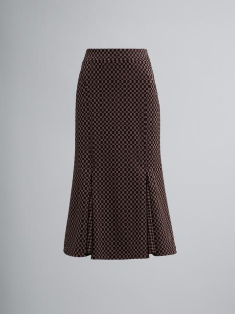 Marni CHECK JACQUARD JERSEY SKIRT