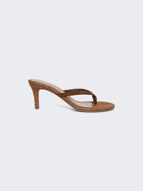 Gianvito Rossi Calypso Sandals Brown Raffia And Suede