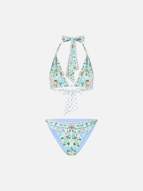 CAMILLA SOFT THICK TIE TRI BIKINI SET WITH TRIMS