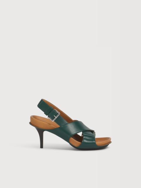 Marni GREEN LEATHER FUSSBETT CRISS-CROSS PUMP