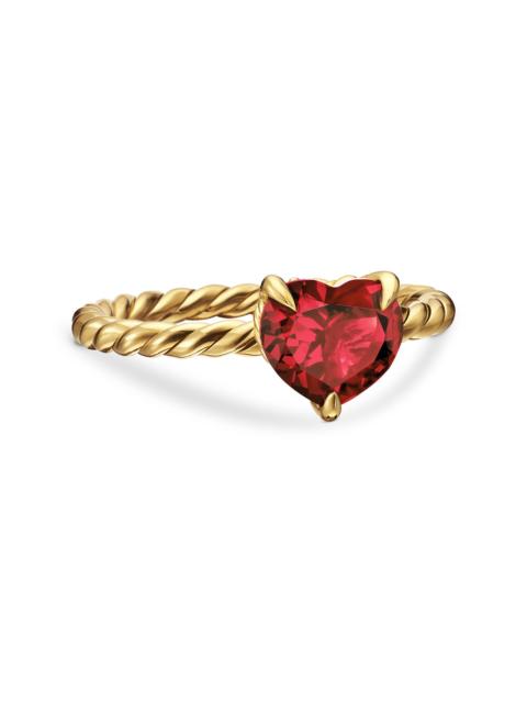 DAVID YURMAN Women's Chatelaine Heart Ring in 18K Yellow Gold with Garnet - Garnet