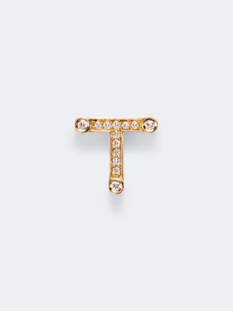 SOPHIE BILLE BRAHE Initial Petite T 18kt gold single earring with diamonds