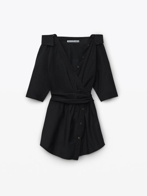 Alexander Wang GATHERED DRESS IN COTTON SHIRTING