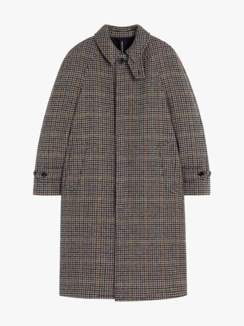 Mackintosh BOSTON NAVY CHECK WOOL OVERCOAT
