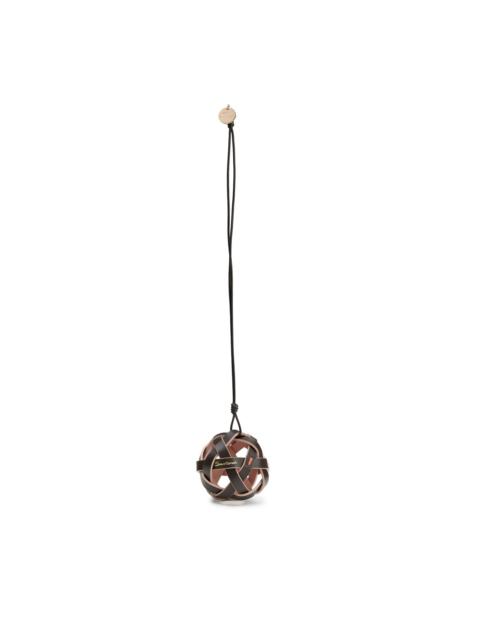 Santoni Dark brown leather sphere charm