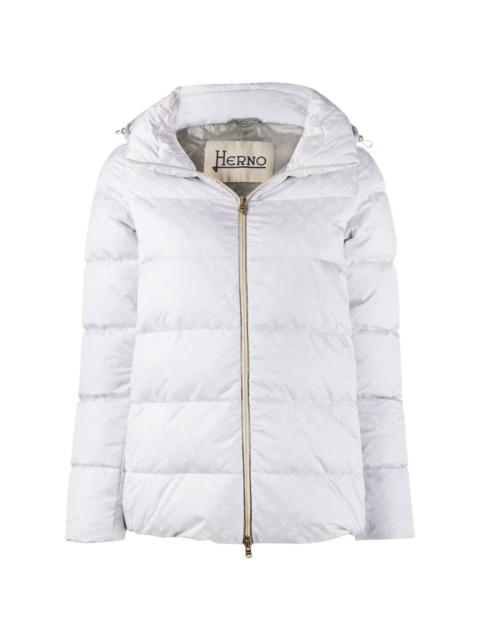 logo pattern puffer jacket