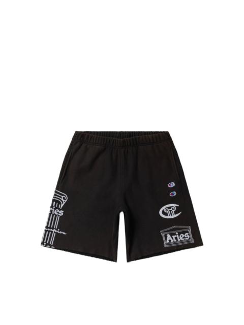 Champion X ARIES LOGO-PRINT RAW-CUT SHORTS