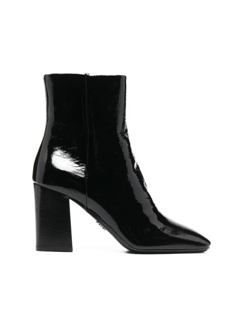Prada 90mm patent ankle boots