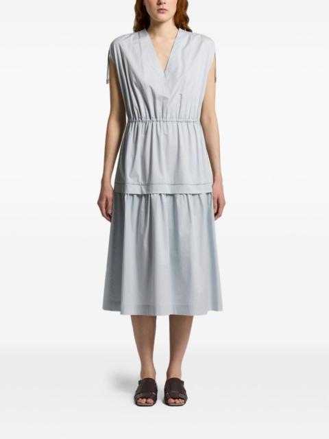 PESERICO V-neck tiered midi dress
