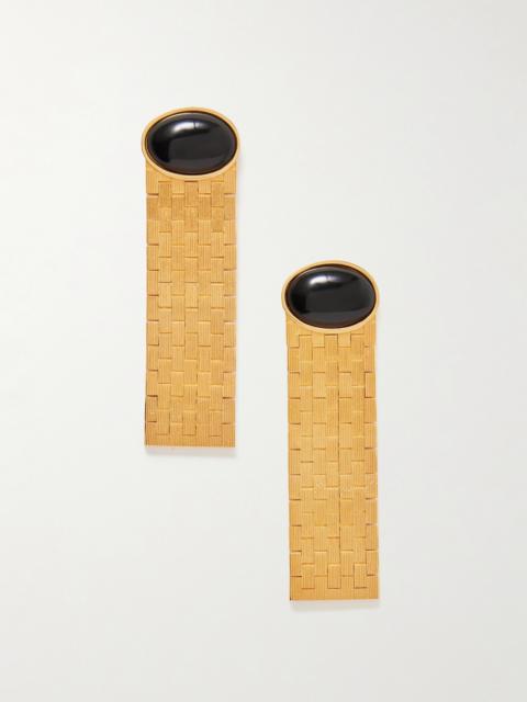 KHAITE Chronos Gold-plated Agate Earrings