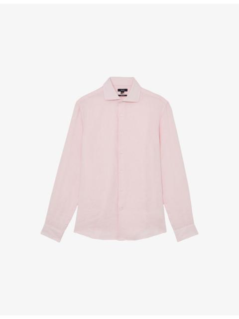 REISS Ruban Cutaway-Collar Linen Shirt