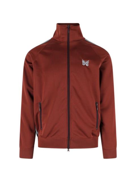 NEEDLES butterfly-embroidered side-stripe sweatshirt