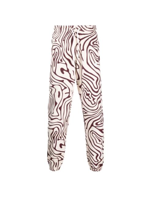 swirl-print cotton track pants