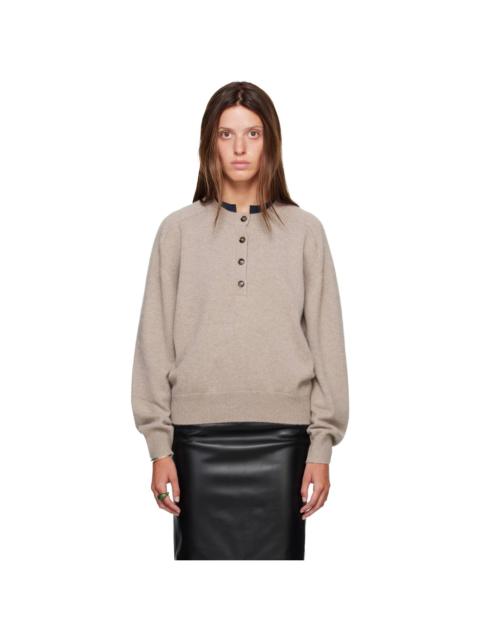 Loulou de Saison Taupe MALO Oversized Henley Sweater