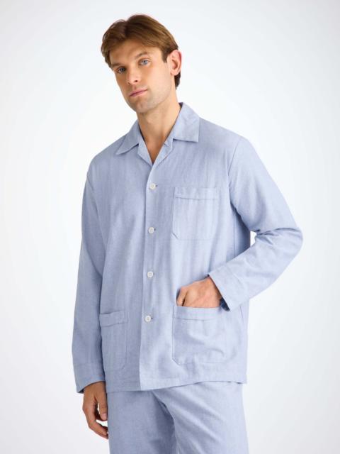 Derek Rose Men's Classic Fit Pyjamas Arran 24 Brushed Cotton Blue