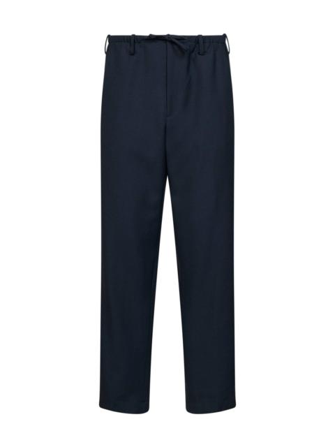 Dries Van Noten Navy blue wool Penny straight-leg trousers