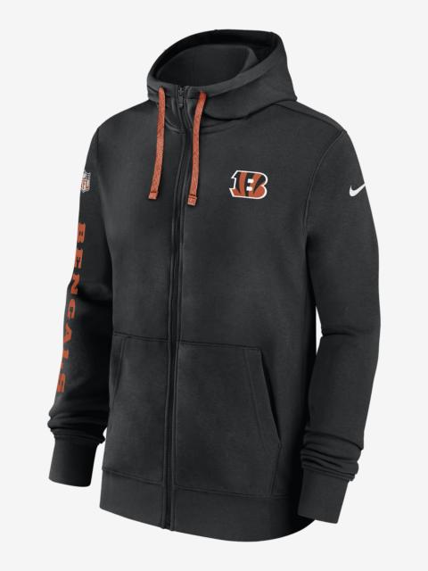 Nike Cincinnati Bengals Sideline Team Issue Club Men's Nike Full Zip Hoodie